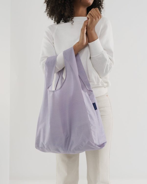 Baggu Standard Reusable Bag - Blue Microstripe Online now