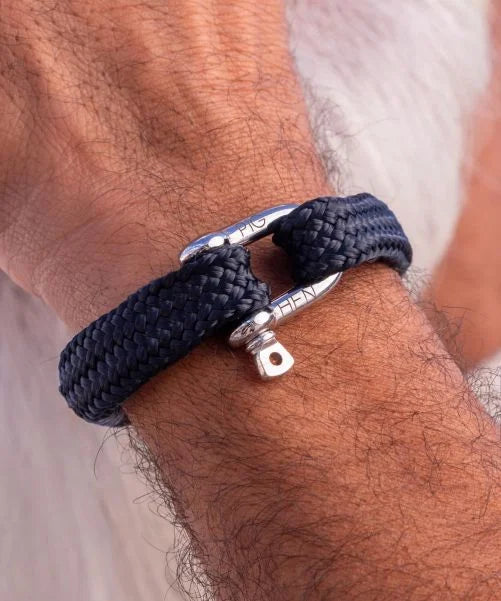 Pig & Hen - Gorgeous George Rope Bracelet - Navy Silver Discount