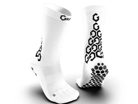 Senda Athletics Gravity Pro Performance Grip Socks - Crew Length - White Online Sale