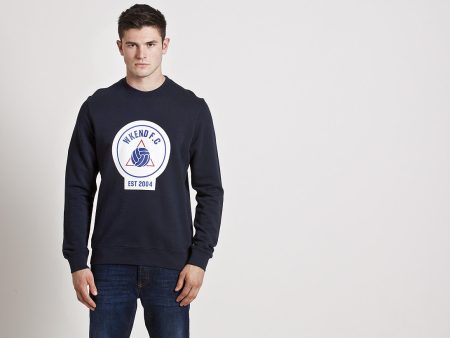 Weekend Offender WKEND FC Crewneck Sweat - Navy Online Hot Sale