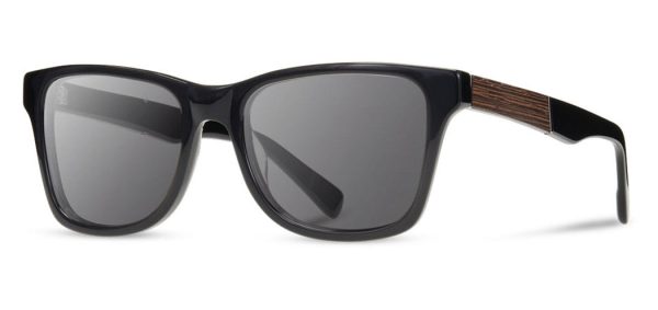 Shwood Canby XL Acetate Sunglasses - Black Ebony - Grey Polarized on Sale