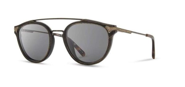 Shwood Kennedy Wood Sunglasses - Distressed Dark Walnut - Grey Polarized Sale