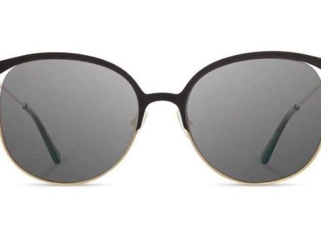 Shwood Odessa Metal Sunglasses - Obsidian & Gold - Grey For Sale