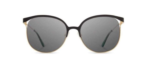 Shwood Odessa Metal Sunglasses - Obsidian & Gold - Grey For Sale