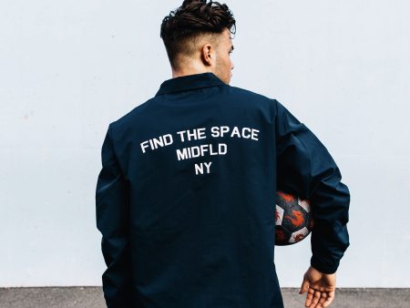 MIDFLD Enso Coaches Jacket - Navy Blue For Sale