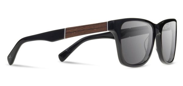 Shwood Canby XL Acetate Sunglasses - Black Ebony - Grey Polarized on Sale