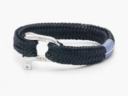 Pig & Hen - Gorgeous George Rope Bracelet - Navy Silver Discount