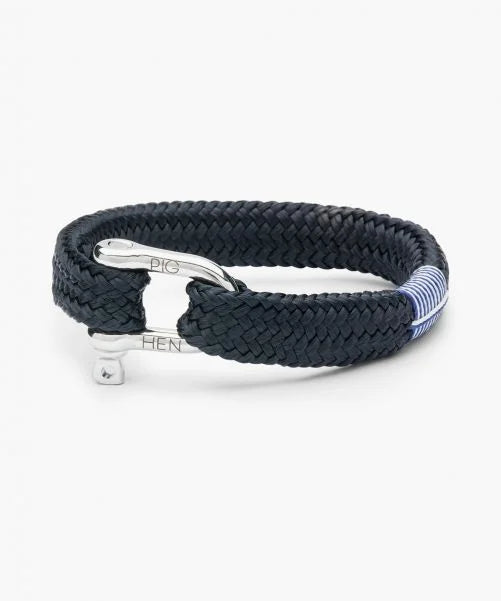 Pig & Hen - Gorgeous George Rope Bracelet - Navy Silver Discount