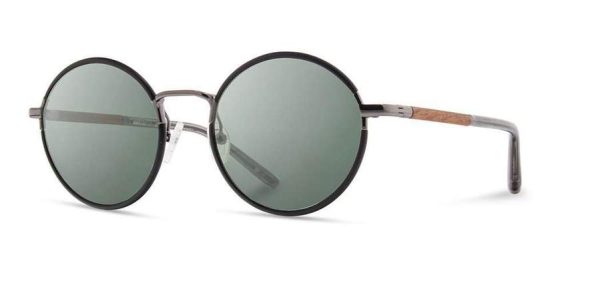 Shwood Hawthorne Acetate Sunglasses - Black Chrome Mahogany - G15 Discount