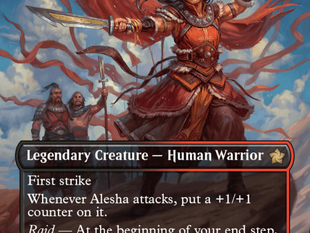 Alesha, Who Laughs at Fate (Borderless) (Mana Foil) [Foundations] Fashion