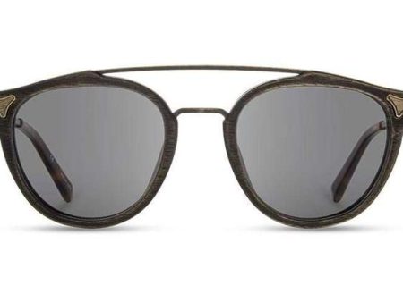 Shwood Kennedy Wood Sunglasses - Distressed Dark Walnut - Grey Polarized Sale