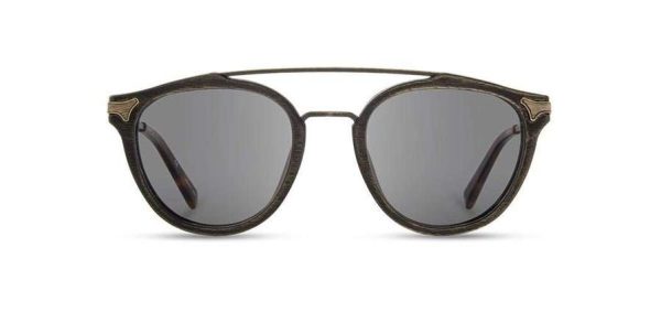 Shwood Kennedy Wood Sunglasses - Distressed Dark Walnut - Grey Polarized Sale