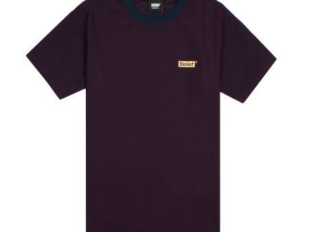 Belief NYC Box Logo Mesh Tee - Blackberry Cheap