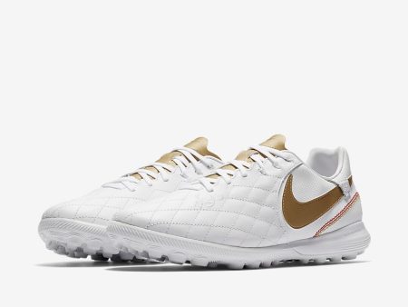 Nike Lunar LegendX 7 Pro 10R TF - Turf Soccer Shoes - White Metallic Gold Sale