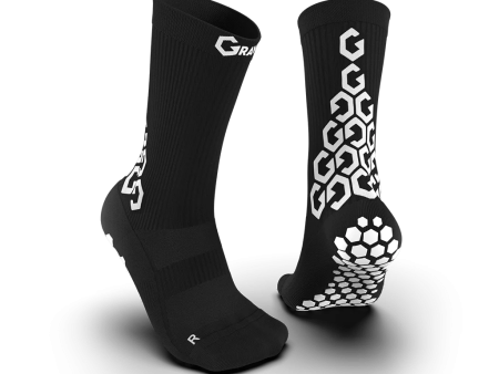 Senda Athletics Gravity Pro Performance Grip Socks - Crew Length - Black Online now