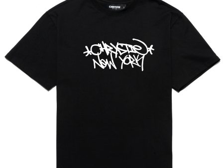 Chrystie NYC Tag logo T-shirt - Black Online Hot Sale