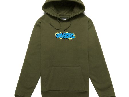 Chrystie NYC Bubble Graffiti Logo Hoodie - Army Green Online Sale