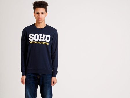 Weekend Offender Soho Crewneck - Navy For Cheap