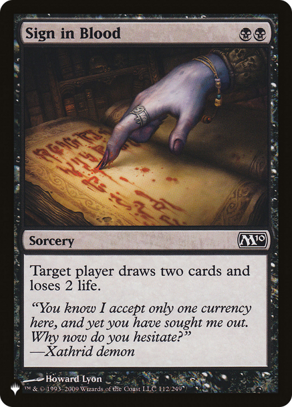 Sign in Blood (M10) [The List Reprints] Online