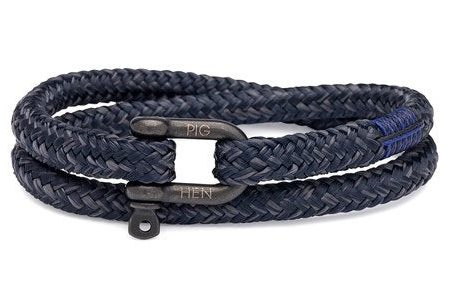 PIG & HEN - Salty Steve Rope Bracelet - Navy Slate Gray-Black Online Sale