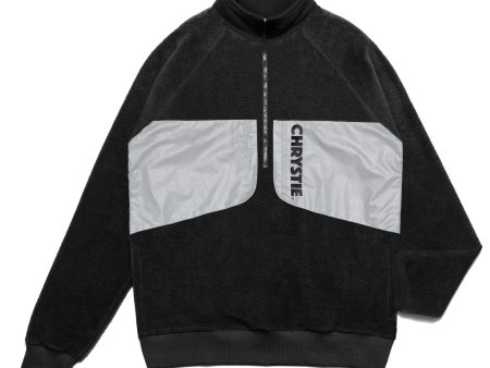 Chrystie NYC - Mock Neck Halfzip Polar Fleece Sweater   Black 3M Online Sale